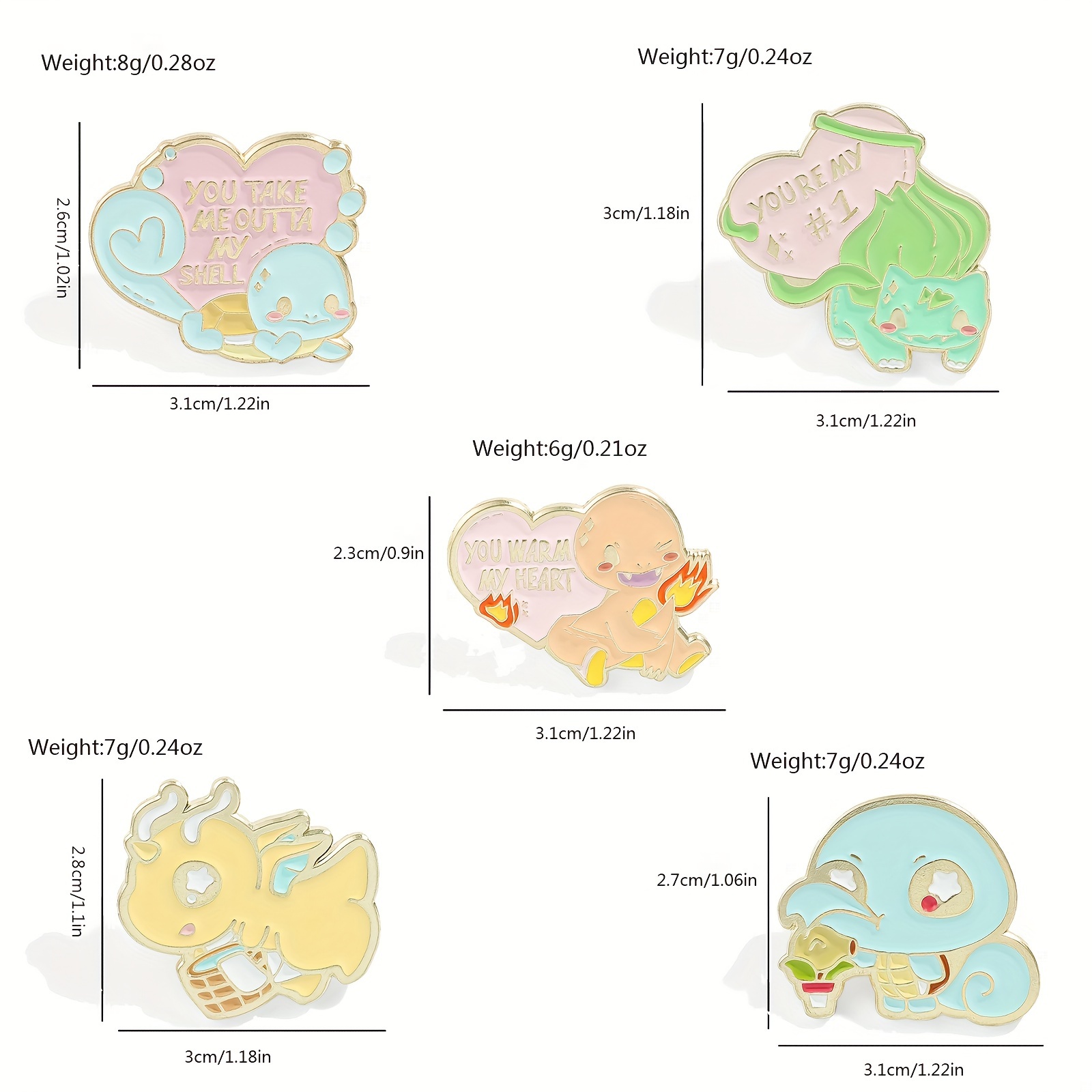5개 귀여운 애니메이션 브로치, 개성있는 벌바사우르,  - Enamel Pin Set 리뷰 및 가격