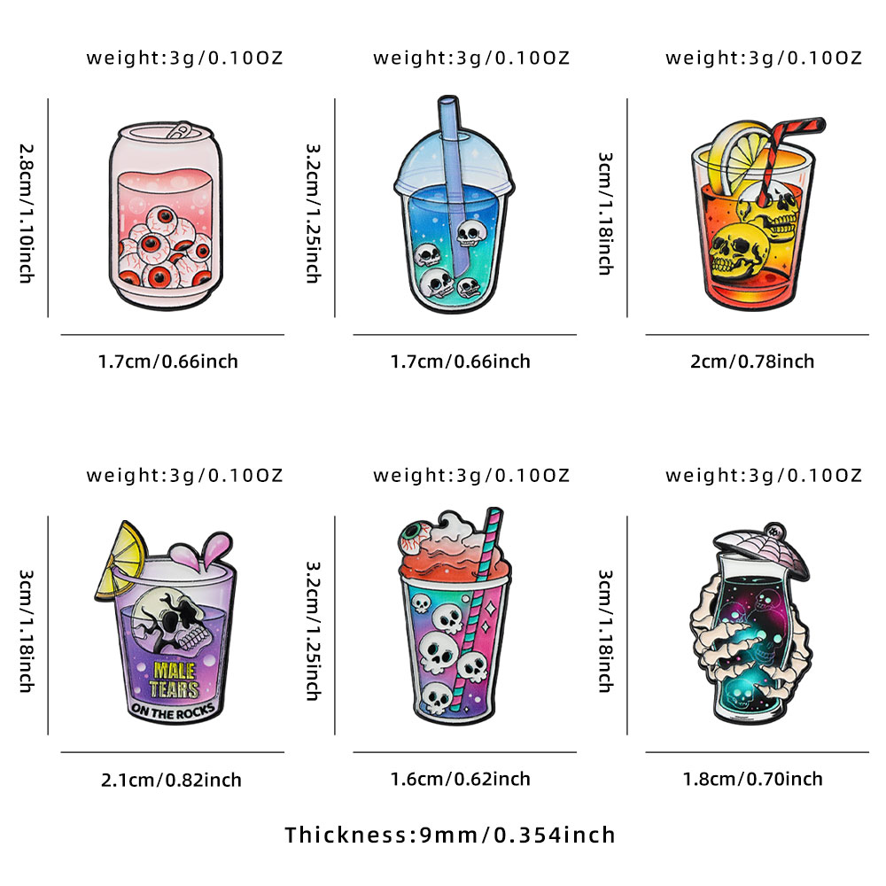 6pcs 멋진 할로윈 에나멜 핀 컬렉션 으스스한 해골  - Enamel Pin Set 리뷰 및 가격